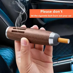 Car Portable Ashtray,Portable Wooden Car Ashtray,Mini Portable Car Ashtray,No-drop Design