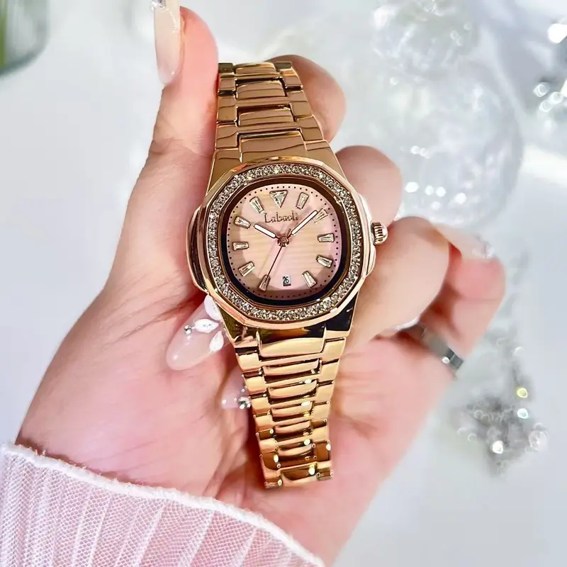 Celsior Ladies Watch Ladies CELSIOR Square Shaped Gold Coloured Watch & Straps  main image 4
