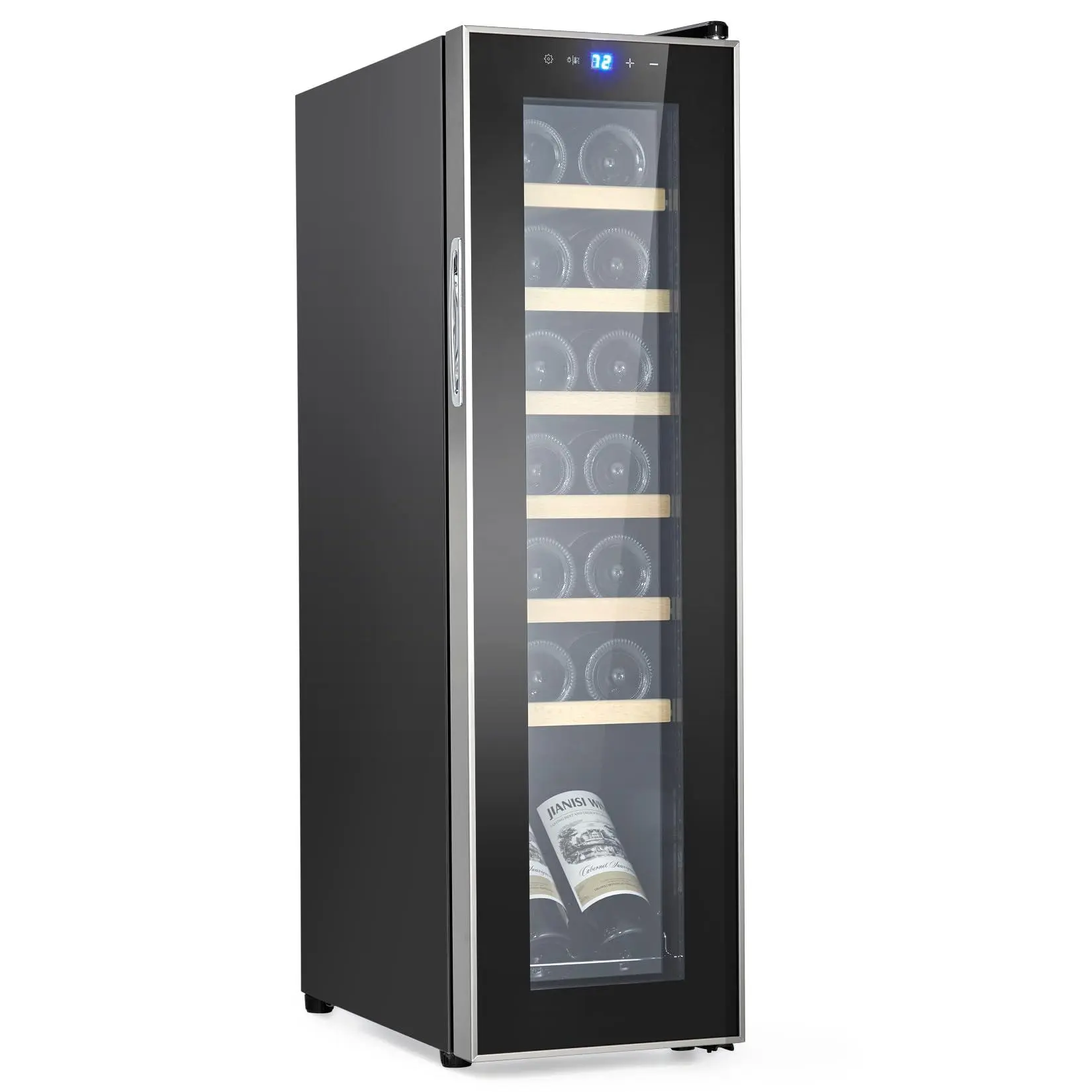 GARVEE 14 Bottle Compressor Wine Cooler, Freestanding Beverage Refrigerator, Wine Cellar with Adjustable Temp Control for Red, White, and Champagne, Beer, Soda