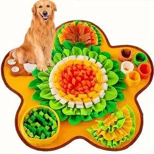 Sunflower Snuffle Mat for Dogs, Star-Shaped Interactive Feeding Puzzle for Small Medium Breeds, Boredom Buster Hide & Seek Toy for Puppy, Mental Enrichment Activity Blanket for Indoor Energy Expenditure
