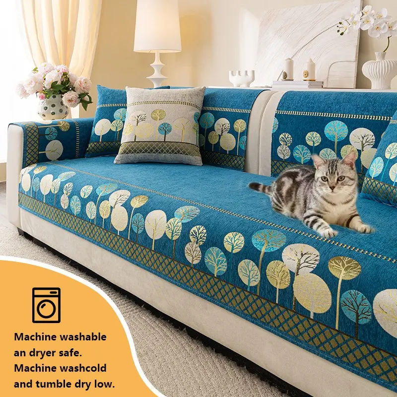 1pc Chenille Sofa Cushion, Washable Cushion, Pet Friendly Fabric, Comfortable All Seasons, Furniture Protection, Universal Sofa Protector, Home Decor