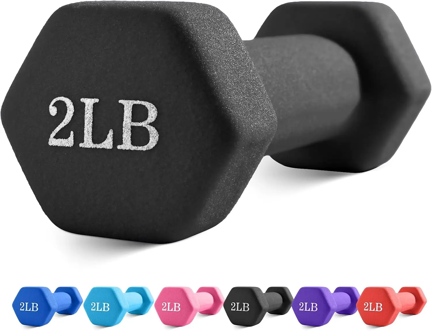 Sports Portzon Weights Dumbbells with Neoprene Coating(Single), 1LB-3LB Anti-Roll, Anti-Slip, Hexagonal Home Fitness Equipment for Shoulder, Neck, and Hand Training for Seniors over 55 old