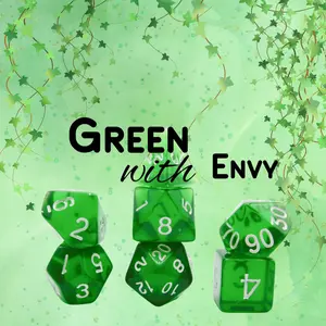[GREEN WITH ENVY] FULL 7PC SET OF ACRYLIC DICE