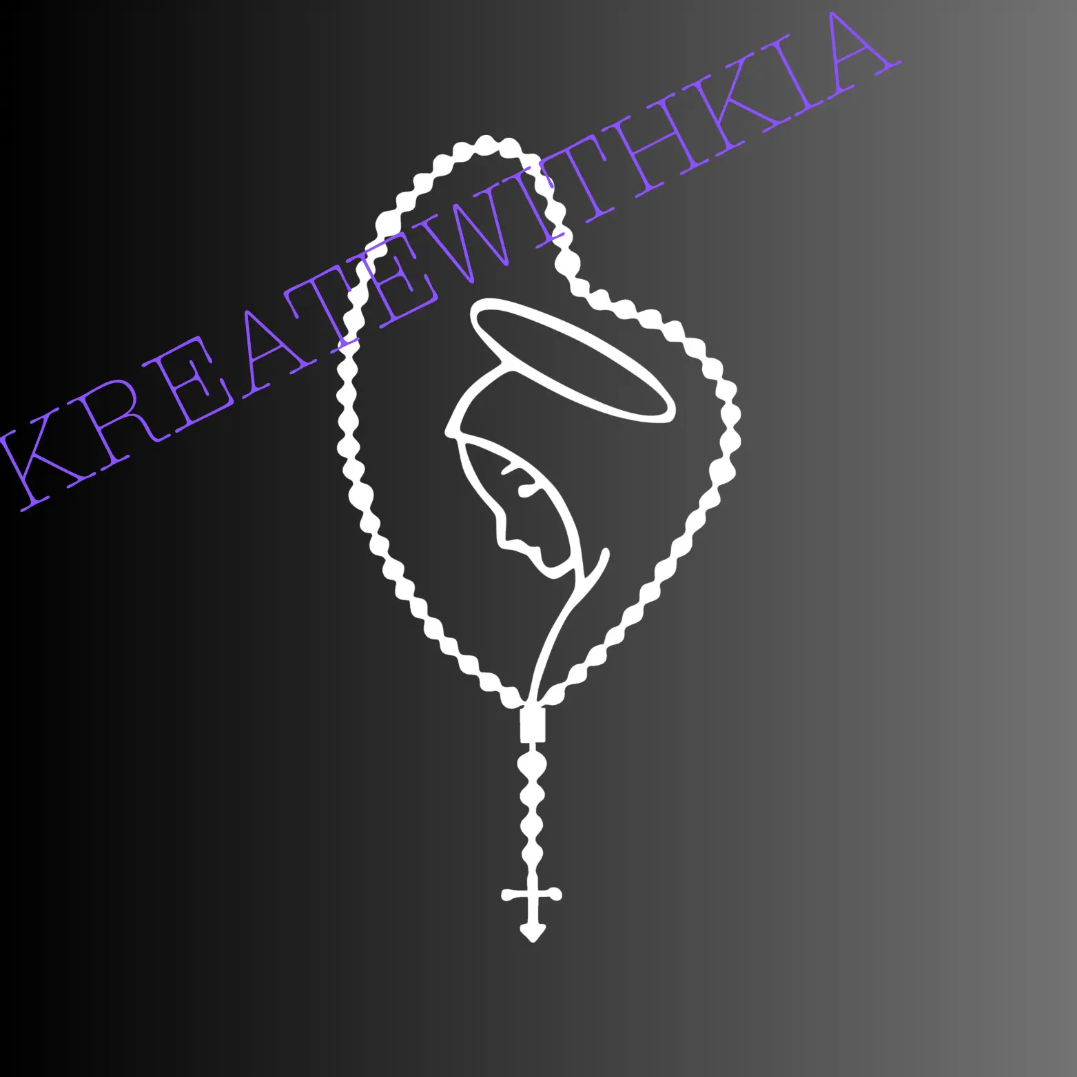 Mary surrounded by a rosary vinyl decal
