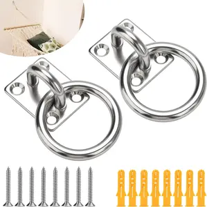 AccEncy Pcs M Stainless Steel Extra Large Heavy Duty Ring and Square Wall Mount Ceiling Indoor/Outdoor Hs