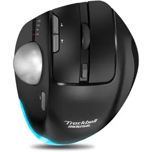 F-33  Trackball  - Easy Thumb Control, Precision and Smooth , Tri-Mode   wirh Programmable and Adjustable  Angle Compatible for PC, Laptop - Black