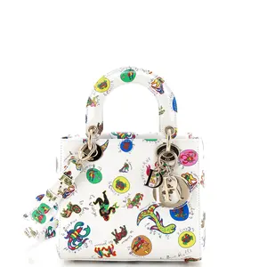 Pre-owned Dior Leather Top Handle Bags Christian My ABCDior Lady Bag Printed Small by Rebag