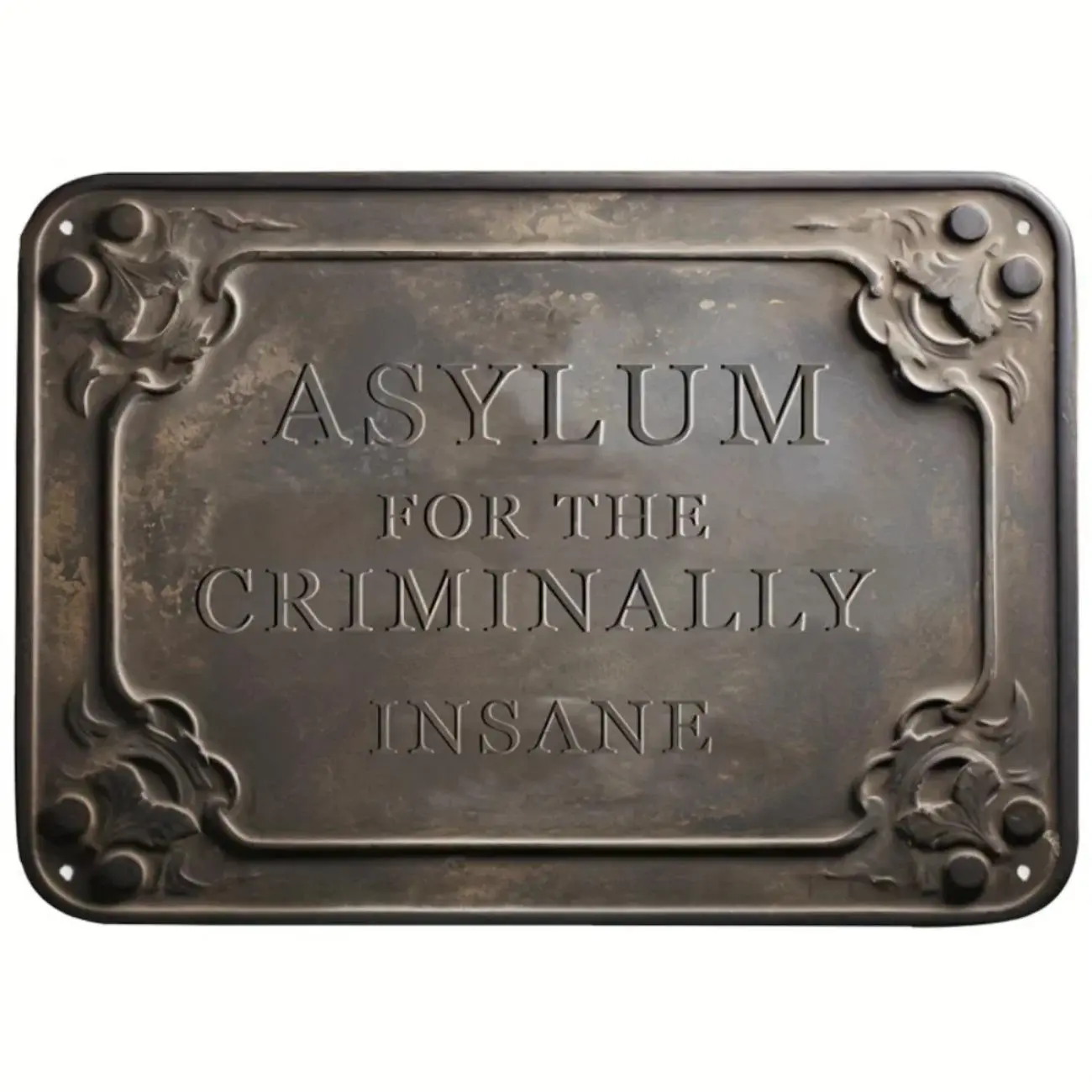 Vintage distressed wall signs for the metal insane asylum, decorative for horror-themed Gothic-style home, bar, and outdoor entrance.Creative and personalized gifts for Halloween..