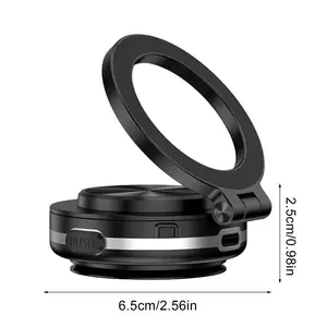 Car Magnetic Phone Mount Vacuum Double-Sided Magnetic Suction Cup Phone Holder Folding Phone Bracket 360 Rotation Phone Rack NONE