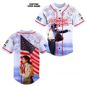 Michael Jackson Happy 4th Of July Custom Baseball Jersey