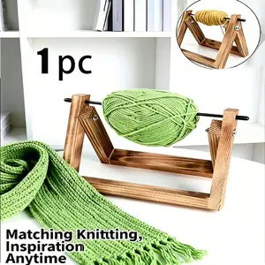 Wooden Wire Winder, Desktop Spool Holder, Minimalist Style, Rotating Mechanism, Perfect for Knitting, Hand Sewing Supplies