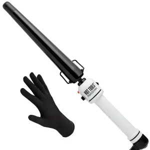 HOT TOOLS Professional Nano Ceramic Extra Long Tapered Curling Iron for Shiny Curls, 3/4 to 1 1/4 Inches