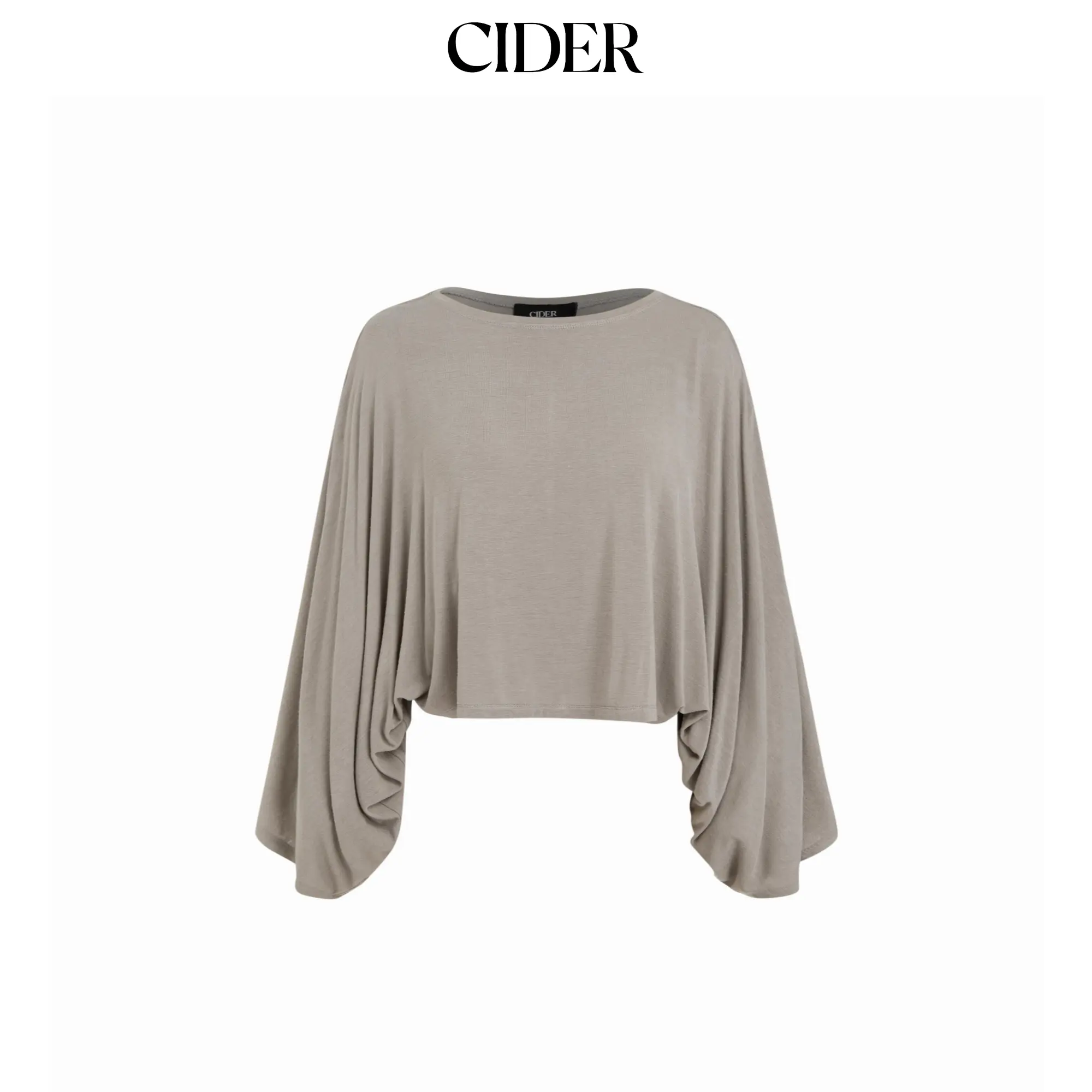 Cider Women's Casual Oversized Batwing Sleeve T-shirt, Solid Color Jersey Knit Top with a Simple Round Neck, Tshirt, Tops