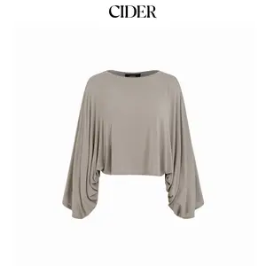 Cider Jersey Round Neck Batwing Sleeve Oversized Tee