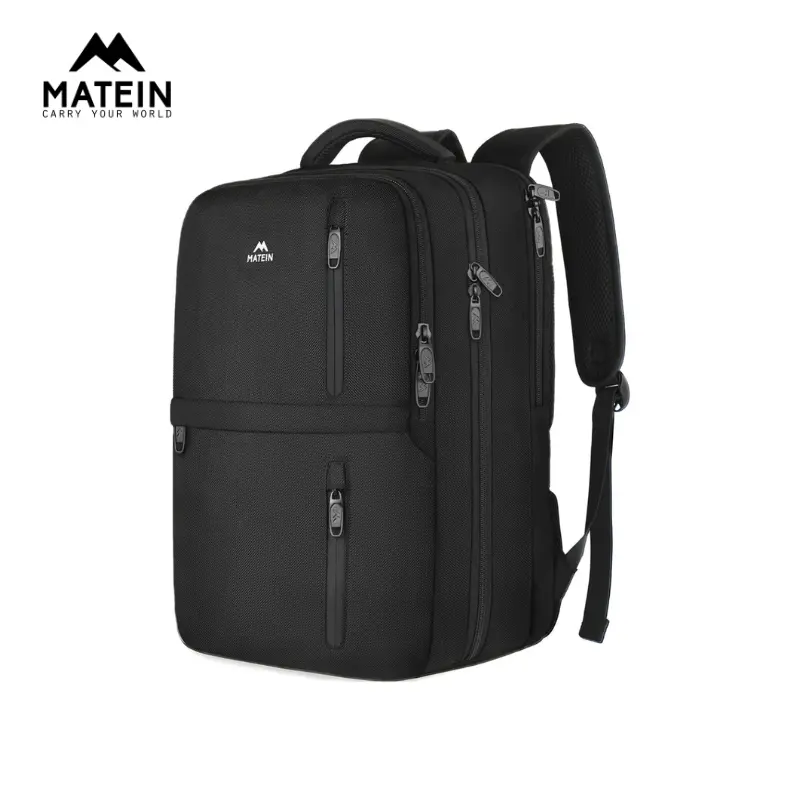 MATEIN 40L Flight Approved Carry on Backpack - Adults' Synthetic Lightweight Waterproof Exterior Backpack, 17in Water Resistant Luggage Computer Daypack, 18”h x 13.5”l x 8”w College Weekender Overnight Bag, Lightweight Waterproof Backpacks, Waterproof Ext