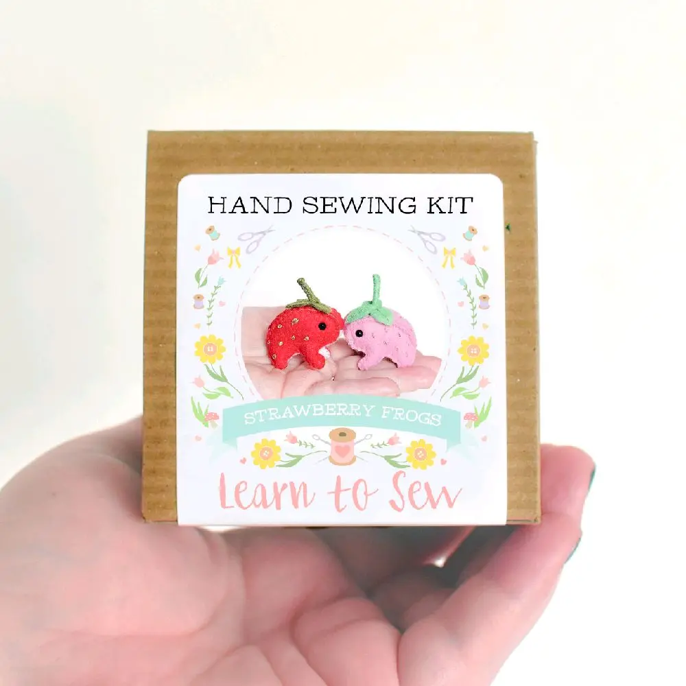 Strawberry Frog Hand Sewing Craft Kit with Step-by-Step Tutorial