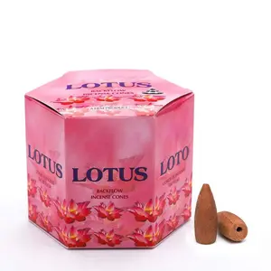 Lotus Backflow Brown Incense Cones | Long Lasting Aroma for Positivity & Pure Air | Pure Herbs, Wood Powder | Aromatherapy For Stress Relief, Air Purifier & Cleansing | Gift Set - Pack of 40 cones