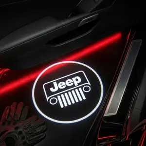 2 Pcs Jeep Carbon Fiber Welcome Lights Set, Car Door Projection Lamp, Laser Light, Custom Decorative Floor Lamp (batteries Not Included)