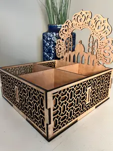 Islamic Serving Box Table Centerpiece | Eid Mubarak | Ramadan Decor