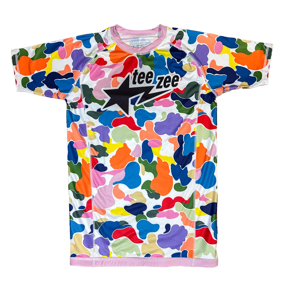 TeeZee FC FIGHTSTA RASH GUARD - Summer Edition Premium Quality 220 GSM Material Long Lasting Rubber Liner 4-Way Cross Stitch Seams for Durability - Rashguards