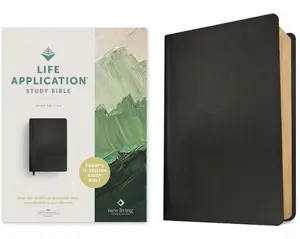 NLT Life Application Study Bible, Third Edition (Red Letter, Genuine Leather, Black) -- Tyndale - Bible