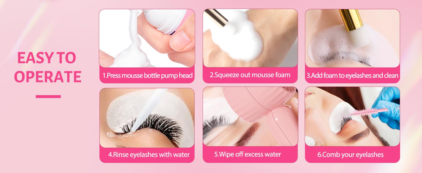 Lash Cleaning Kit - Lash Shampoo Kit Eyelash Extension Cleanser for Extensions 60ML with Rechargeable Handheld Lash Fan Dryer Mascara Brush Rinse Bottle Makeup Cleansing Foam for Lash Care Lash Cleaning Kit - Lash Shampoo Kit Eyelash Extension Cleanser for Extensions 60ML with Rechargeable Handheld Lash Fan Dryer Mascara Brush Rinse Bottle Makeup Cleansing Foam for Lash Care