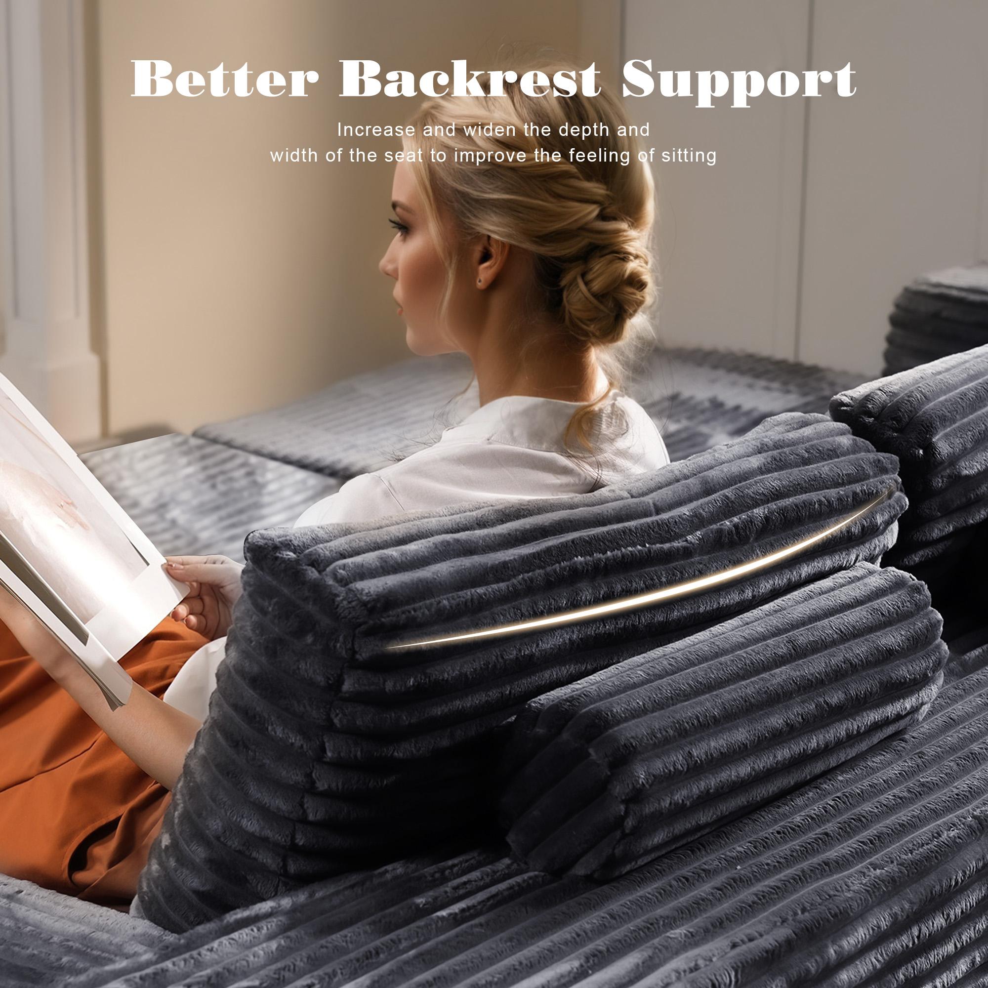 XIZZI 135" Cloud Sectional Couch with L-Shape Chaise,Modern Modular Sofa with Deep Seat, Upholstered Couches for Living Room Bedroom,No Assembly Required