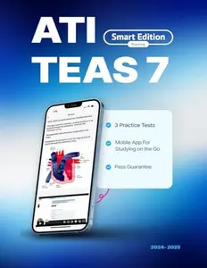 USED Book - ATI TEAS 7 Study Guide: Smart Edition Academy TEAS 7 Prep Book 4th Edition with 3 Online Practice Tests by Smart Edition (Paperback) - english