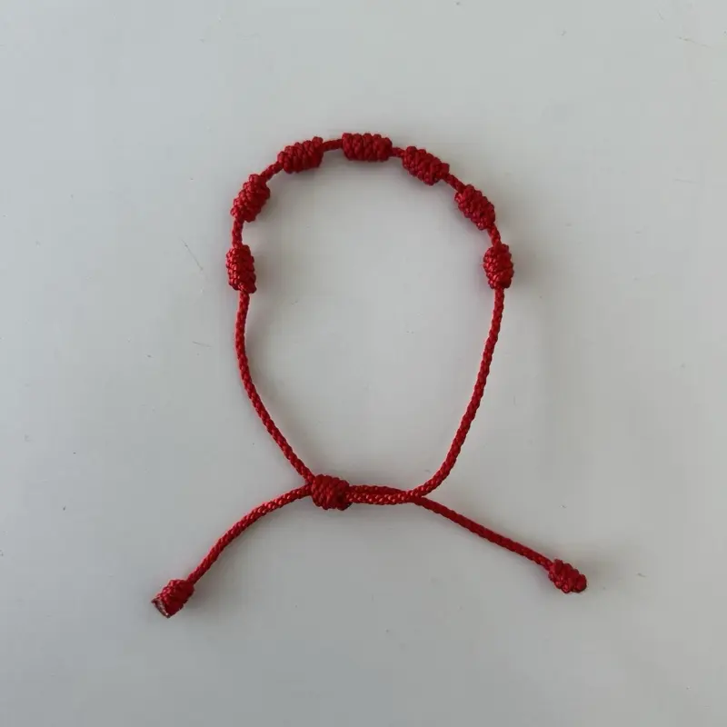 7-Knot Kabbalah Red String Protection Charm Jewelry Accessory, Amulet for Infant & Adult, Year-Round Birthday Baptism Gift for Baby Boys & Girls with Symbolic Blessings