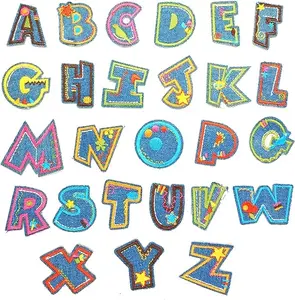 26 Pieces Small Letter Iron on Letter Patches, A-Z Letter Patches Alphabet Patches Adhesive Decorative Repair Embroidered Cute Patches Applique for Clothes, Dress, Hats, Jeans, Bag, Backpack