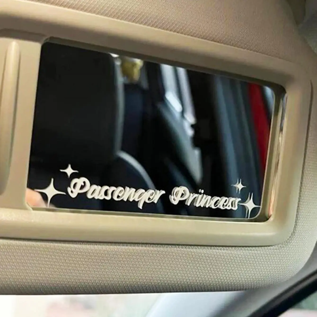 Car Rearview Mirror Sticker, Passenger Princess Lettering Pattern Visor Rearview Mirror Decal, Car Interior & Exterior Decoration, Car Accessories, Ca