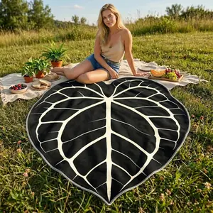 Vintage Tropical Leaf Blanket, Soft Lightweight, All-Season Use, Ideal for Home, Dorm, Sofa, Bed, Camping, Gift, Durable &