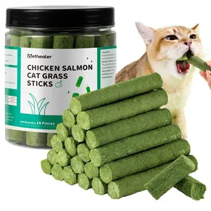 150g Cat Grass Sticks, Delicious Cat Grass Teething Stick Edible Cats Chew Toy Cat Treats Snack for Teeth Cleaning and Hairball Removal