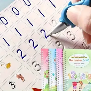 Magic Writing Stickers Set, Full English Groove Practice Sheets, Pre-School Drawing Control Lettering Stickers