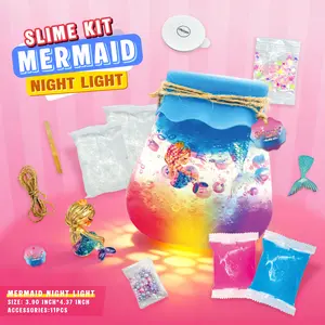 DLMdilemu Whimsical Mermaid DIY Slime Crystal Lamp Quirky & Beautiful Desktop Night Light Creative Sensory Craft Kit for Birthdays & Parties LED Night Light Ages 12 Year Old DIY Arts and Crafts Kit for Kids coconut oil squishy toy