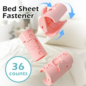 36 Counts Bed Sheet Grippers, Random Color Strong Grip for Quilts Duvet Blankets