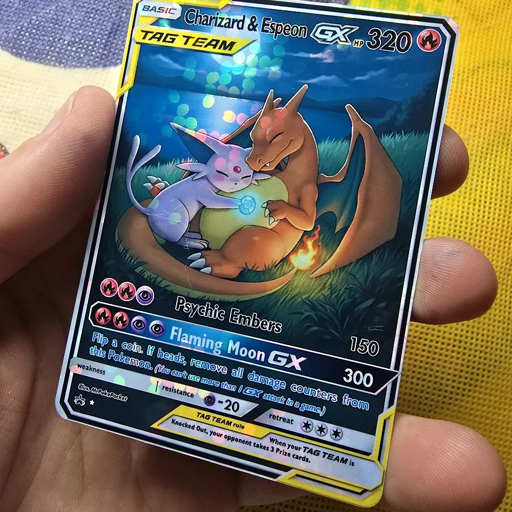 Charizard & Espeon Moonlight Custom Card, Bubble Holo, Rainbow Holo, or  Textured Rainbow Holo - TikTok Shop