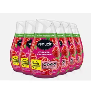 Renuzit Adjustable Air Freshener Gel 7oz Forever Raspberry Nonstop Freshness Multi-Room Usage Pack of 6 Aroma