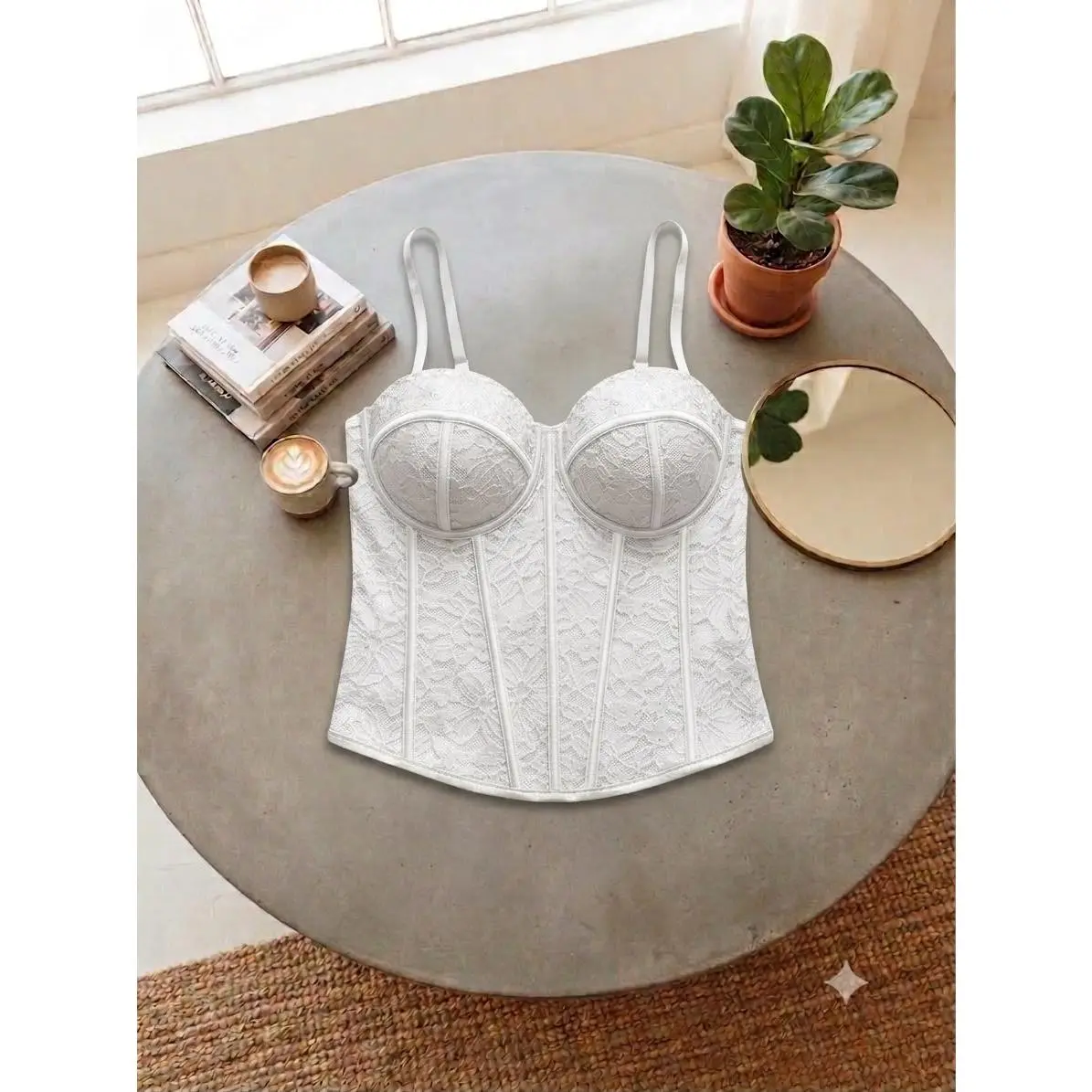 White Lace Corset Top