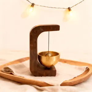 Suction Door Type Solid Wood Wind Chime, 1 Count Magnetic Hangable Entry Door Bell, Vintage Door Bell Hanging Ornament, Home Decor Supplies, Wall Decor, Modern