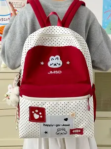 1pc  Women's backpack with contrasting colors, zipper closure, fashionable and versatile, cute and trendy, suitable for students to go to school, campus, travel, shopping, women's backpack