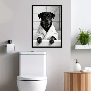 Rottweiler Dog Spa Day Bathroom Wall Art, Decorative Canvas Print, Perfect Gift for Pet Lovers, Home Decoration, Decorative Artwork