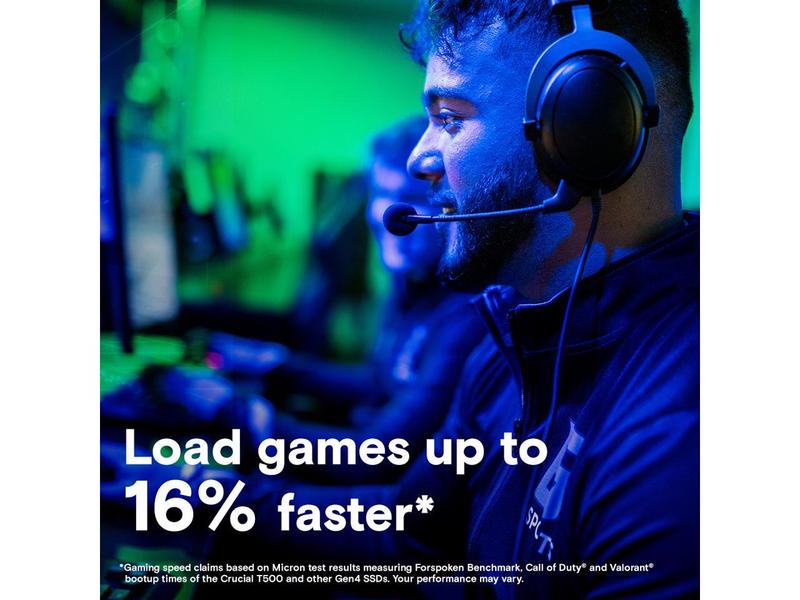 Crucial T500 1TB Gen4 NVMe M.2 Internal Gaming SSD with Heatsink, Up to 7300MB/s, PlayStation 5 Compatible + 1mo Adobe CC All Apps- CT1000T500SSD5