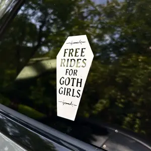 Free Rides For Goth Girls Vinyl Decal Car Sticker