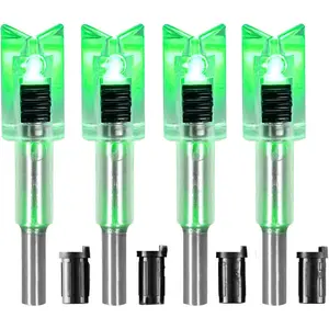 Crossbow Lighted Nock with ON/Off Switch 4 Pack with .285”/.297”/.300”/.305” Bushings LED Nock Universal Fit for Bolts