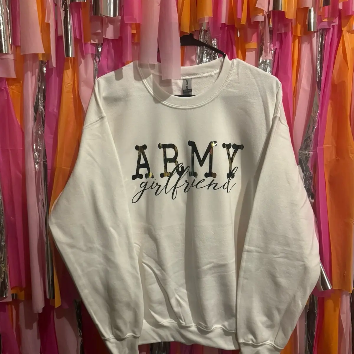 Army Girlfriend Crewneck, military, wife, handmade, sweatshirt, unisex sizing Cotton Womenswear