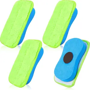 Microfiber Dustless Chalk Eraser Magnetic Chalkboard Eraser Multipurpose Cleaning Duster Washable Reusable Eraser for Markers, Chalk, Home, Classroom and Office (4 Pieces)