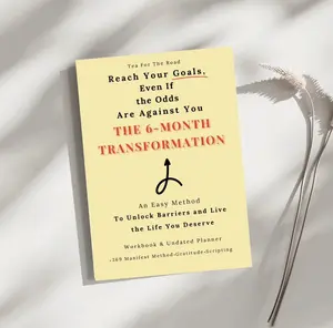The 6-Month Transformation self help book & Planner. Mindset, Personal growth Affirmations, Manifesting, Gratitude, Scripting to Achieve Goals