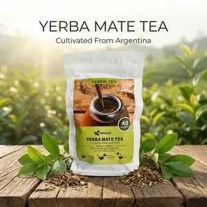 Natural Yerba Mate Tea, All-Herbal Energy &Relaxation Blend I 40 Unsmoked Yerba Mate TeaBags, No Dust, Fresh & Never Aged (llexParaguariensis) body