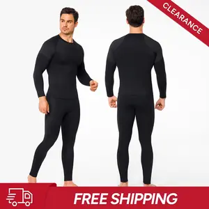Nebility Men's Sports Outdoor Sweat Underwear Set Fitness Compression Quick-Drying Long-Sleeved Sports Set Base Layer Set